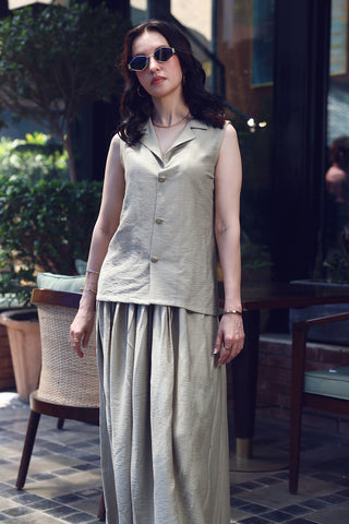 Beautiful Linen Co-ord with Camp Collar Shirt & Skirt