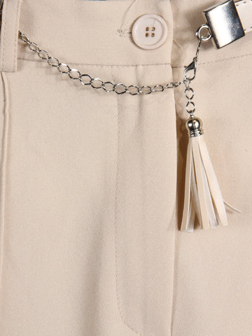 Iris Ladies Dress Pant With Belt (Cream)