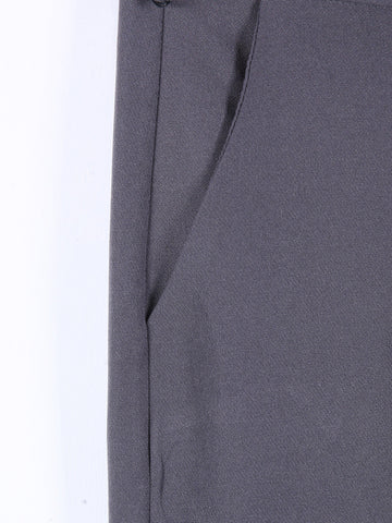 Iris Ladies Dress Pant With Belt (Dark Grey)