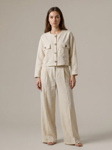 Natural Linen Blend Co-Ord Set