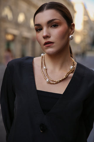 Cotton Black V Neck