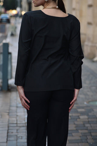 Cotton Black V Neck