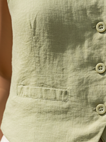 Cotton Linen Lime Green Co-ord Set